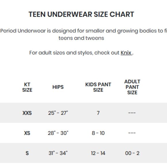 Knix Teen Sleepover Short Period Underwear XS - Picture 6 of 6
